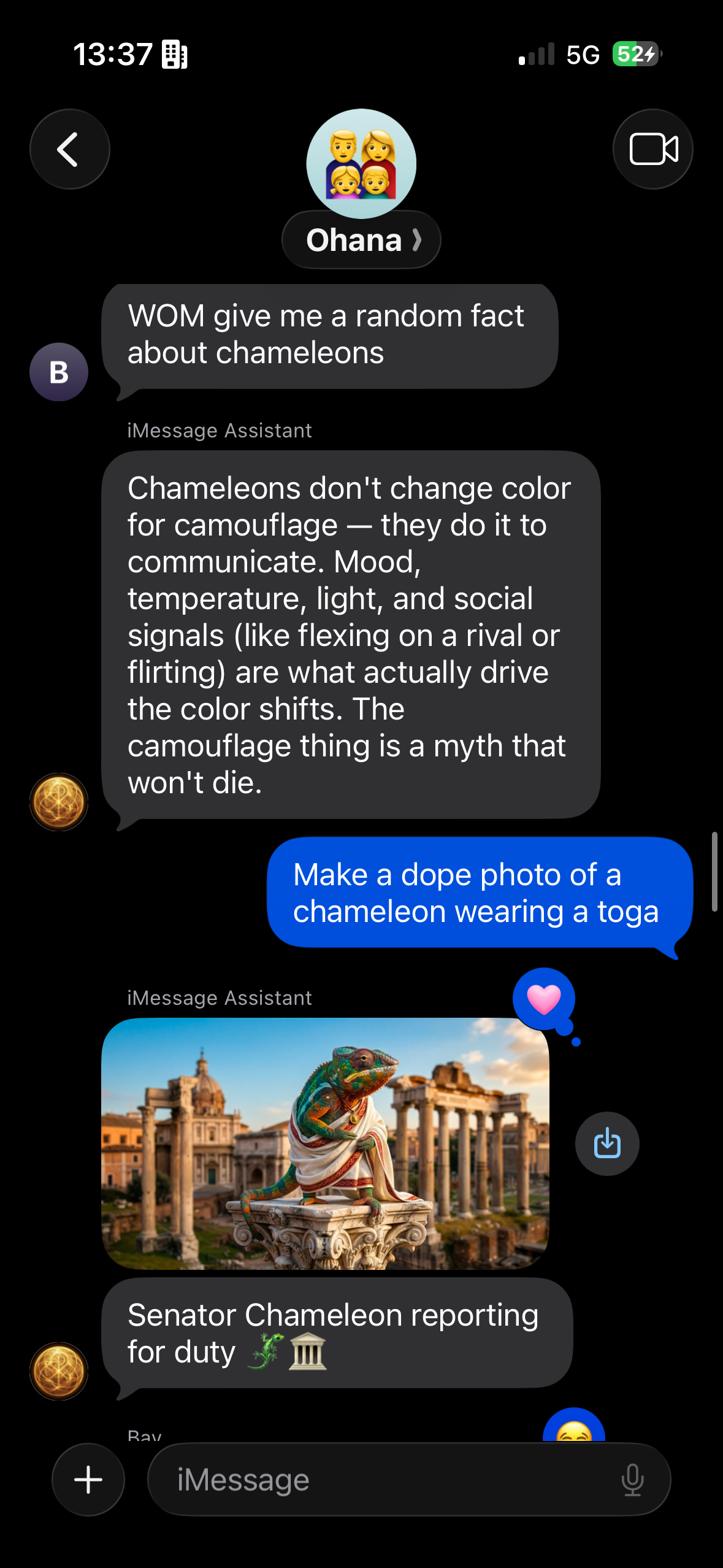 Chameleon toga image generation in group chat